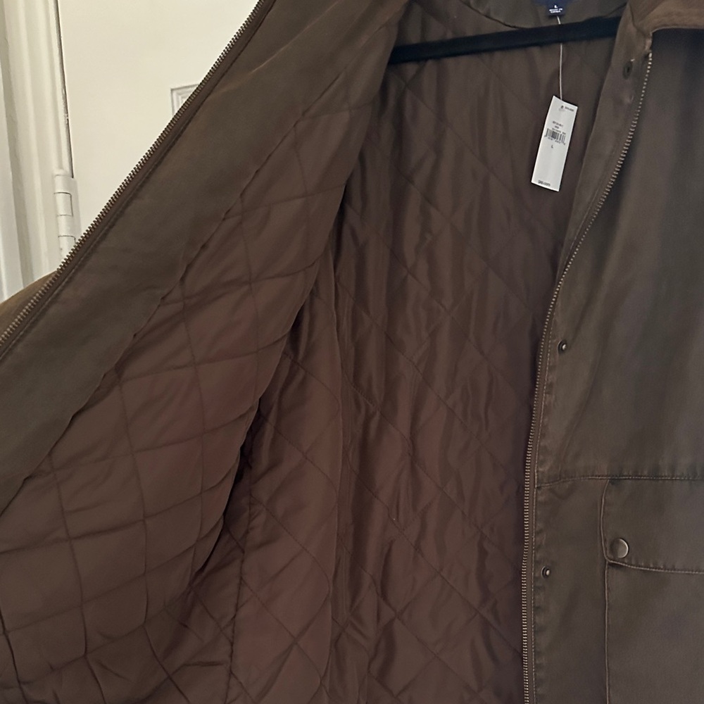 GAP Women's Dark Brown Utility Jacket with Corduroy Collar - Picture 6 of 8